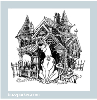 Buzz Parker Treehouse Mansion pen and ink drawings